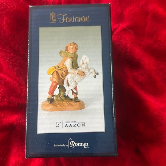 VINTAGE 90s Fontanini Nativity - Aaron Shepherd Figurine Holding Sheep 1993 - Picture 4 of 7